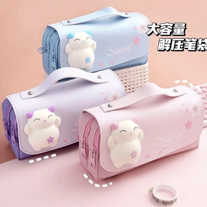 大容量解压笔袋女孩小学生初中生网红多功能文具盒可爱少女kkk