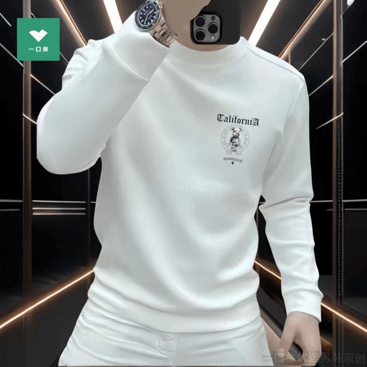 爆款新款圆领百搭卡通熊长袖加绒上衣潮流潮牌休闲网红品质时尚