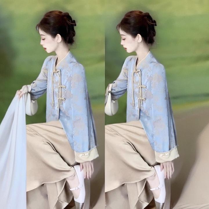 新中式女装国风套装裙改良汉服连衣裙禅意高级春夏装