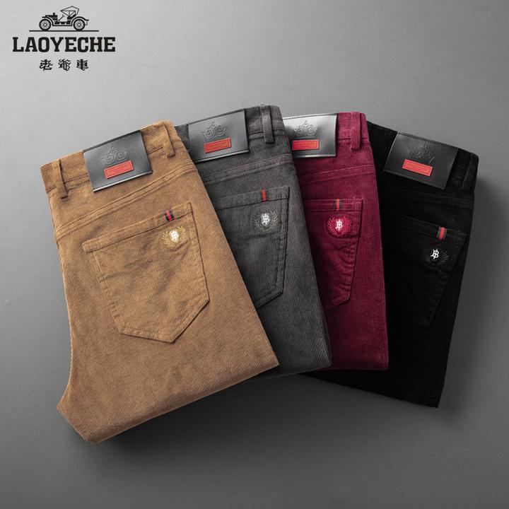 老爷车高档灯芯绒男士秋冬厚款男款弹力直筒休闲时尚百搭男长裤