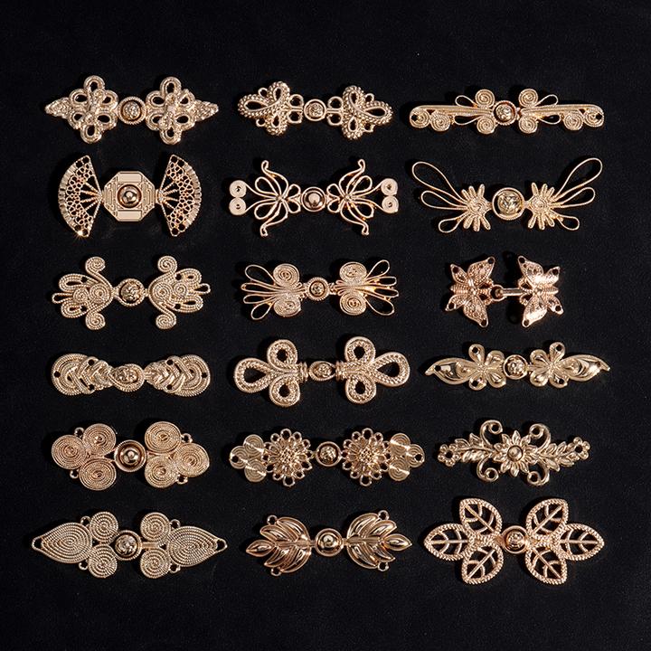 金属盘扣金色中国风汉服子母扣复古收腰对扣搭扣古风扣子