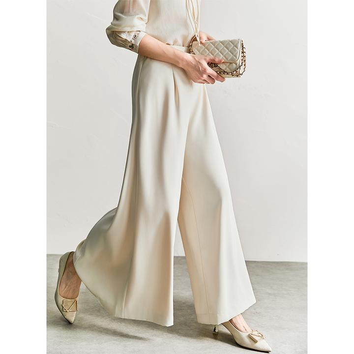 轻若无物&脚下生风 重磅轻盈休闲通勤A字大伞摆裙裤显瘦阔腿裤夏