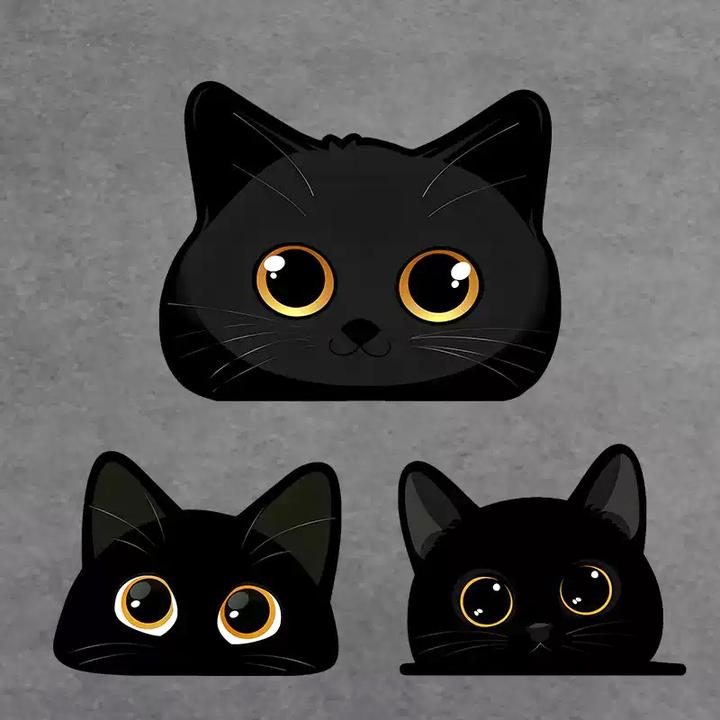 偷窥黑猫电动车贴纸保险杠划痕遮挡遮盖装饰图案个性创意贴画防水