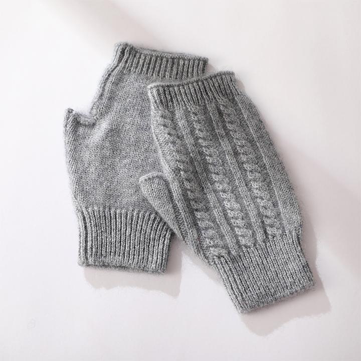 福利款秋冬保暖纯羊绒手套男女针织半指露指手套学生写字开车防寒