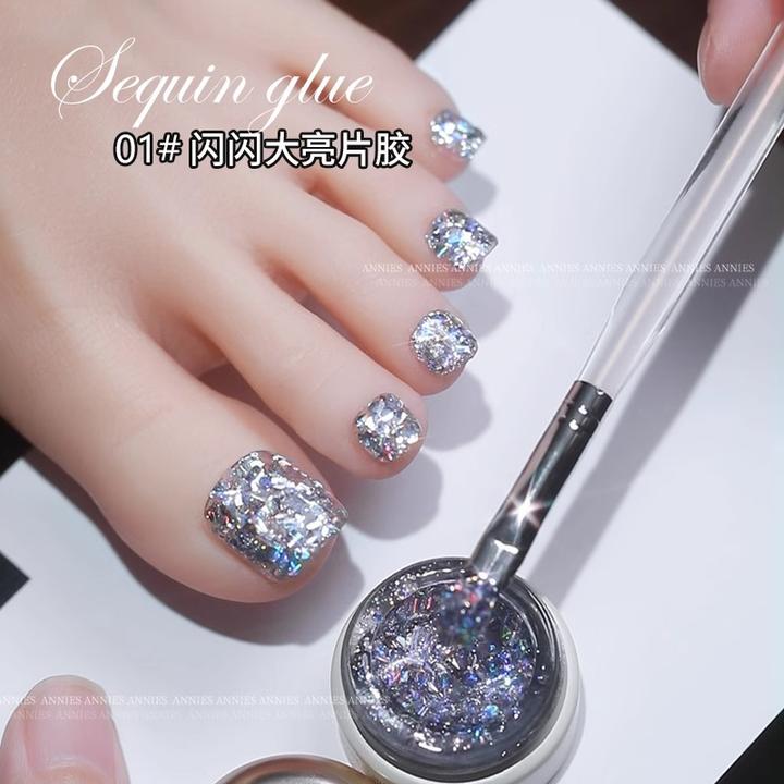 爆闪亮片指甲油胶2025年新款超闪流行炫彩大亮片光疗胶美甲店专用