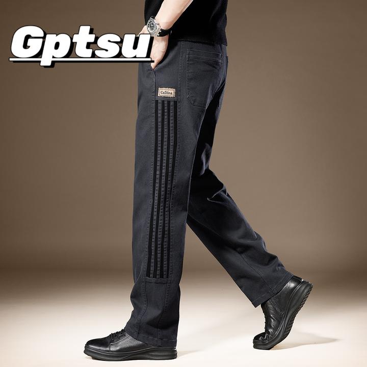 GPTSu高端美式高街休闲裤男秋季新款垂感阔腿宽松直筒拖地裤子男