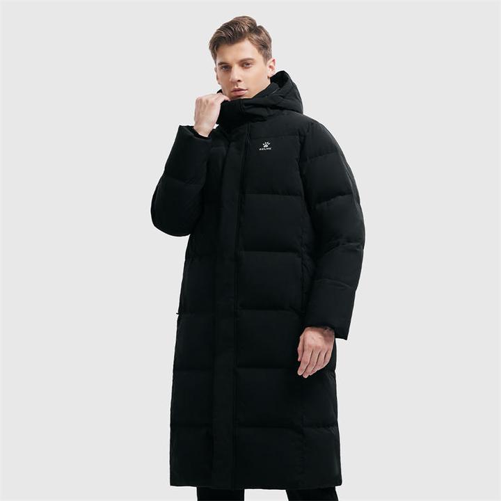 卡尔美官方长款羽绒服大衣秋冬防寒保暖加厚连帽外套防风冬季奥莱