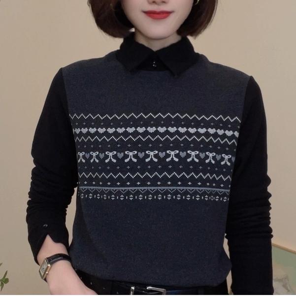 50820冬季新款时尚翻领设计感长袖显瘦休闲保暖上衣拼接百搭款