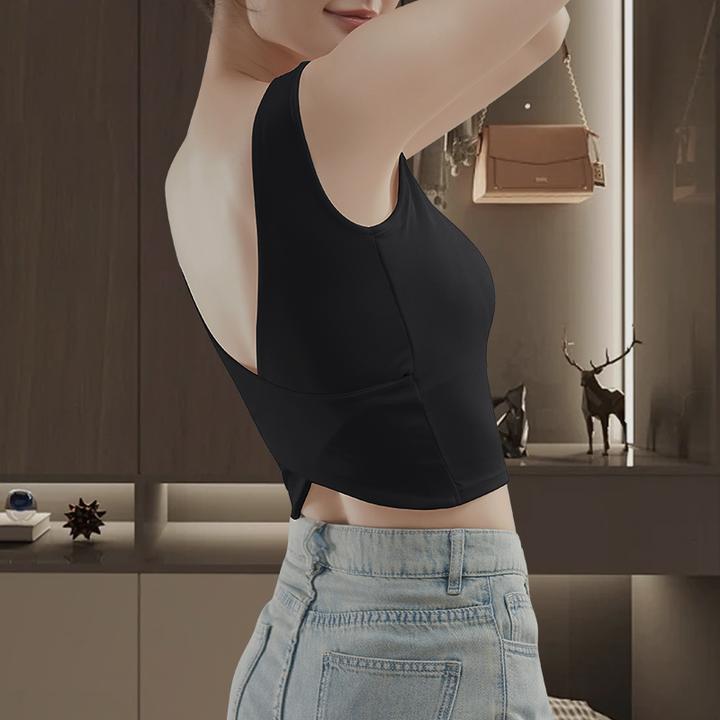 性感交叉美背聚拢外穿吊带背心内搭女春夏修身显瘦内衣文胸一体