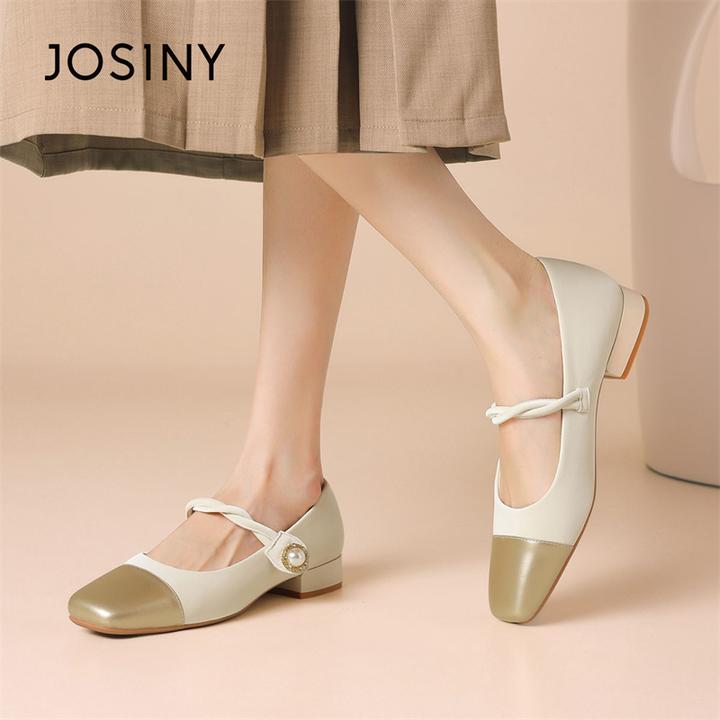 卓诗尼法式玛丽珍女单鞋2025年新款粗跟气质女复古浅口低跟晚晚鞋