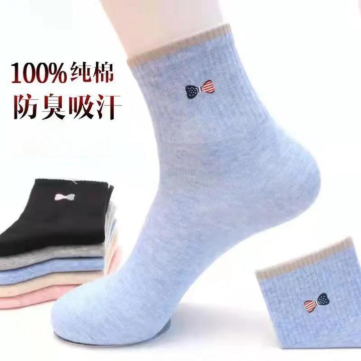 100%纯棉袜子女韩版中筒女士春秋款棉袜全棉夏季女袜运动ins潮袜