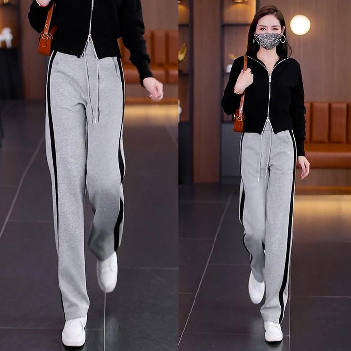 宽松阔腿裤女2024新款春秋季卫裤慵懒松弛感裤子高腰直筒裤运动裤