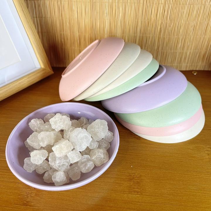 12只麦秸秆粗盐祝福碟子混色随机发