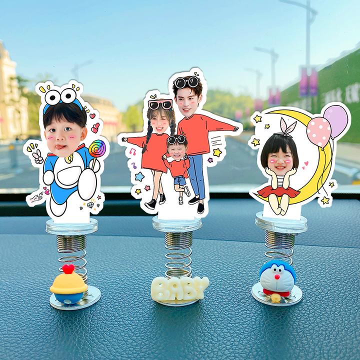 汽车内摇头摆件照片头像定制diy新款男女车载创意可爱装饰品网红