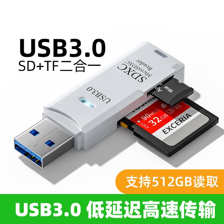USB高速读卡器行车记录仪二合一支持SD/TF卡相机读卡器多功能读卡
