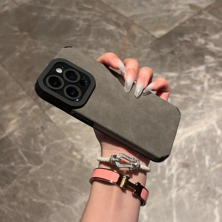 欧克里里纯色毛皮适用苹果16/15promax手机壳iphone13/14男11女12