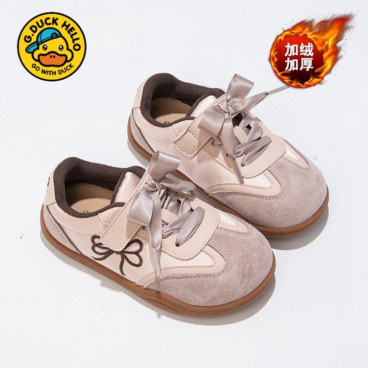 品牌小黄鸭女童鞋子秋冬2024新款儿童鞋女童鞋子运动鞋加绒二大棉
