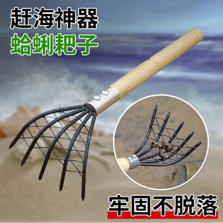 赶海神器海边沙滩耙子贝壳蛤蜊挖牡蛎螃蟹蛏子不锈钢水草工具铲子