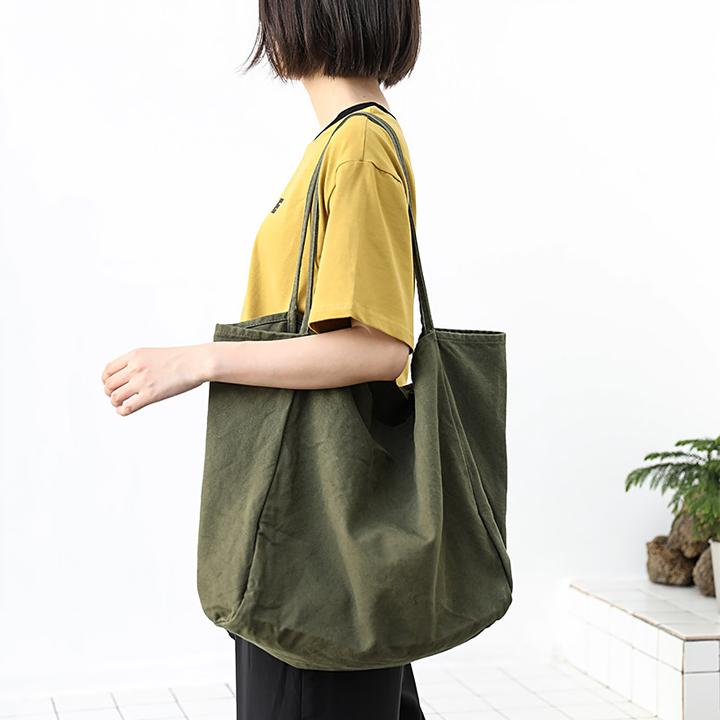 ins大容量手提布包韩国经典百搭纯色托特包慵懒风帆布女单肩大包