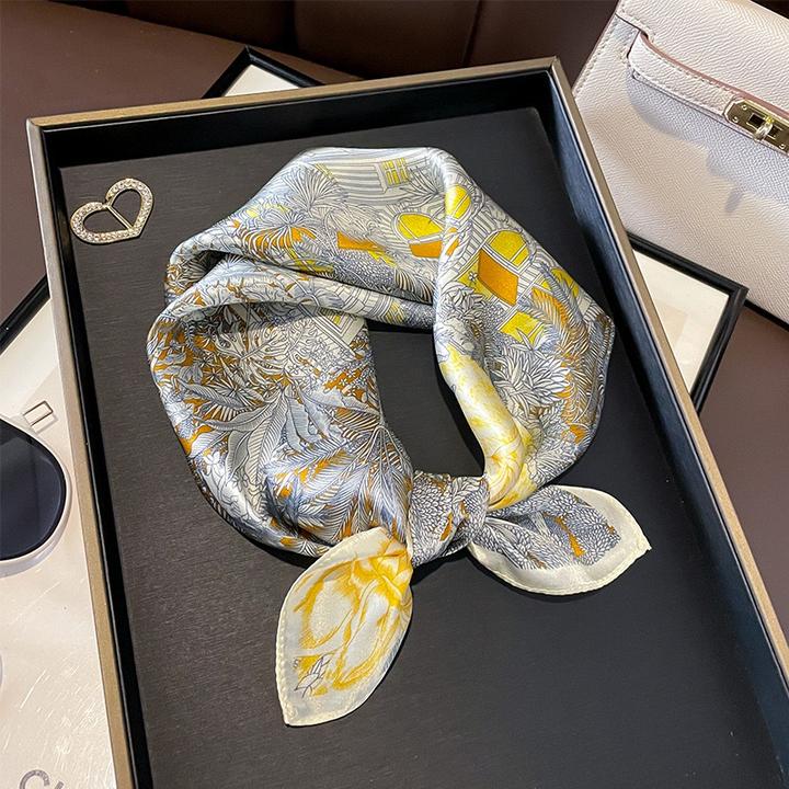 【福宝雨林】53cm热带丛林印花小方巾真丝丝巾气质领巾装饰围巾