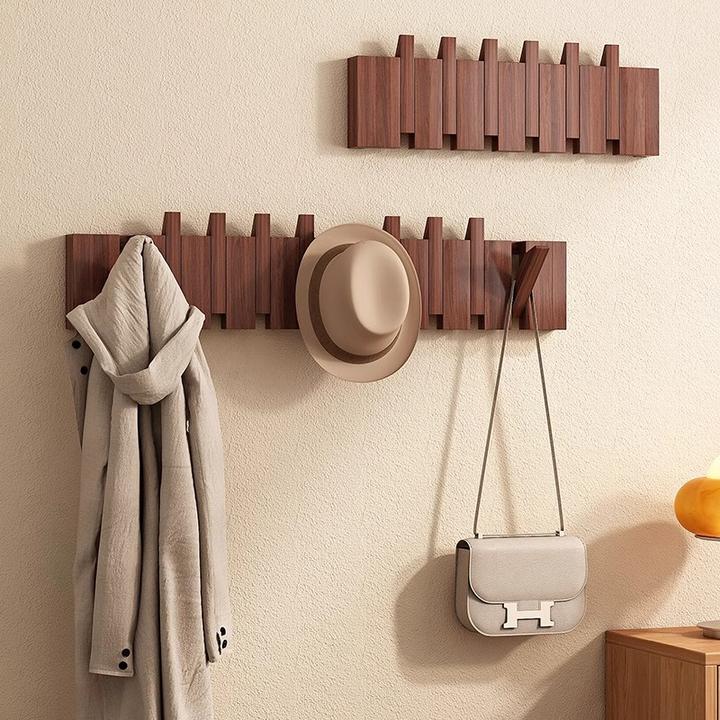 楚骏实木钢琴键挂衣架墙上衣帽架入户免打孔客厅门后家用卧室挂钩