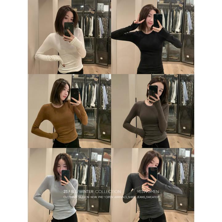 YESWOMEN【淼淼】德绒磨毛T·发热锁温抗菌显瘦T恤B2949【赠运费补贴】