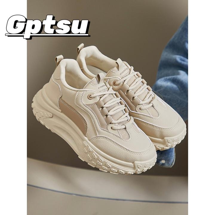 GPTSu女鞋新款春秋季百搭厚底运动鞋轻便减震跑步鞋休闲老爹鞋女