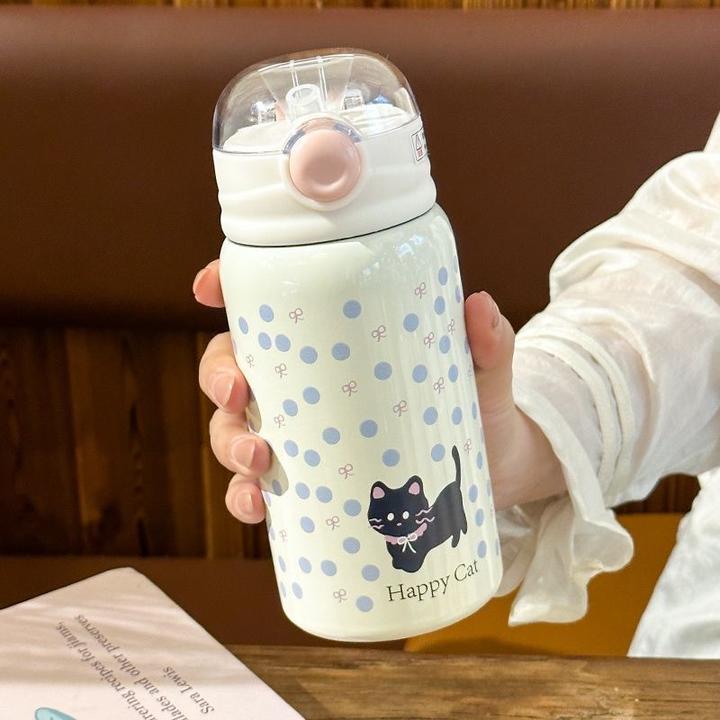 保温杯大容量高颜值女生2024新不锈钢吸管双饮杯子学生便携式水壶