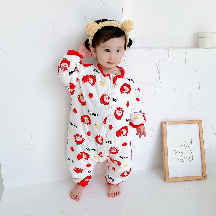 断码请婴幼儿分腿睡袋秋冬中厚款儿童防踢被男女宝宝连体睡袋冬季