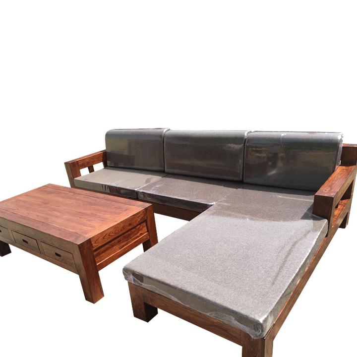 老榆木贵妃沙发茶几组合全实木组合中式沙发客厅转角中式冬夏两用