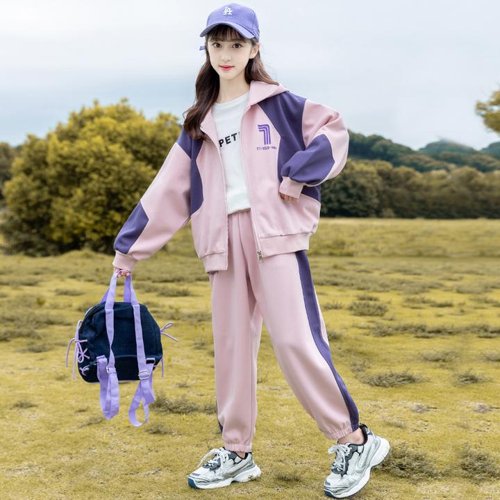 女童运动套装2025新款秋装中大童韩版休闲春秋洋气女孩秋季两件套