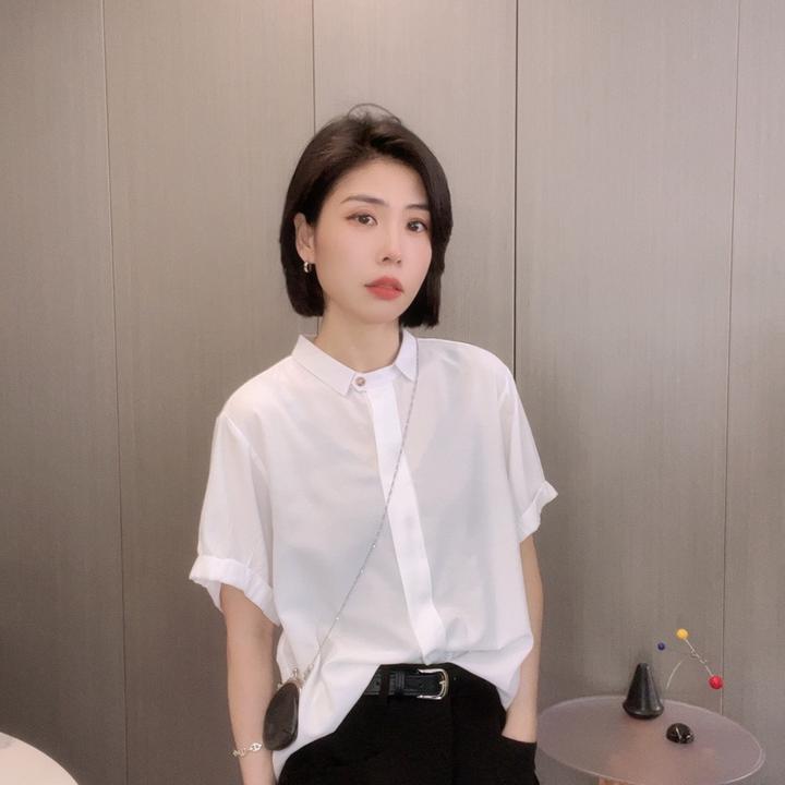 2025夏季高端欧货爆款小衫别致独特洋气短袖衬衫女