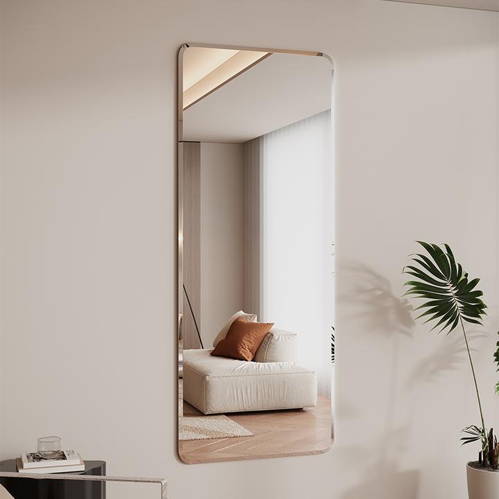 无框全身轻奢自粘穿衣镜壁挂式卧室家用免打孔试衣镜镜子全身镜