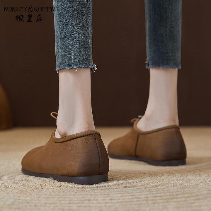 头层牛皮勃肯鞋女2024低跟新款里外全皮百搭软面一脚蹬懒人单鞋子