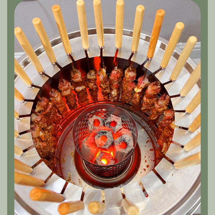 单双层室内室外无烟烧烤桶木炭耐用炭烤闷烤吊加厚户外烧烤炉简单