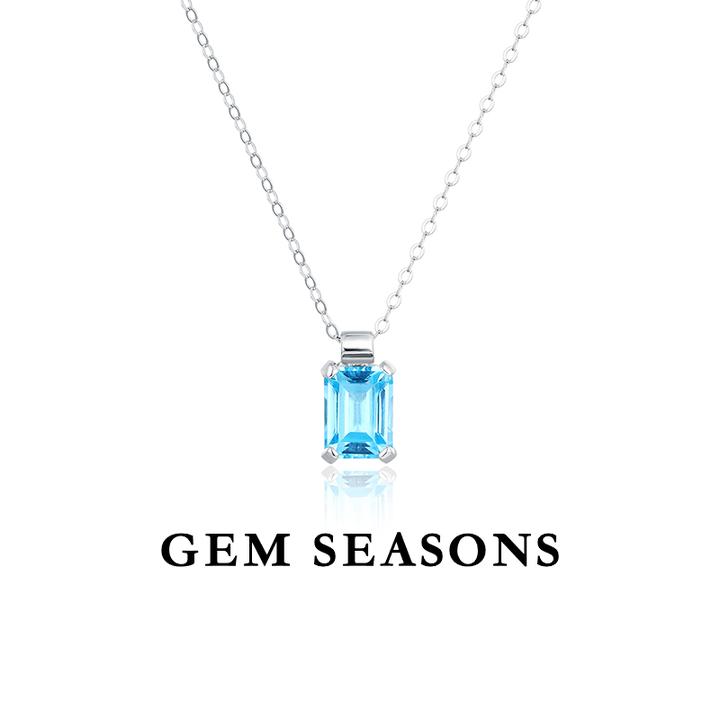GEM SEASONS托帕石吊坠项链【鉴定证书】百搭简约香水瓶设计师款饰