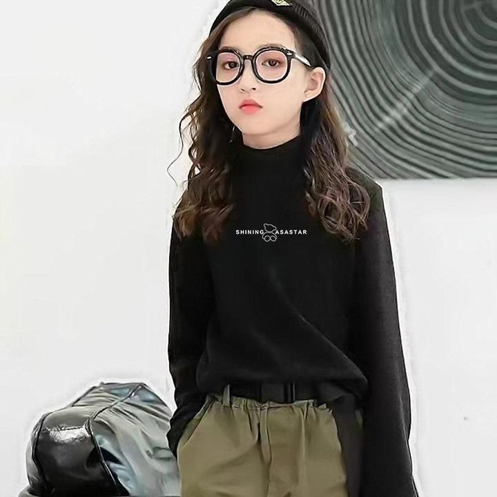 德绒打底衫女童爆款2023新款秋冬装新款加绒保暖内搭上衣中大童装