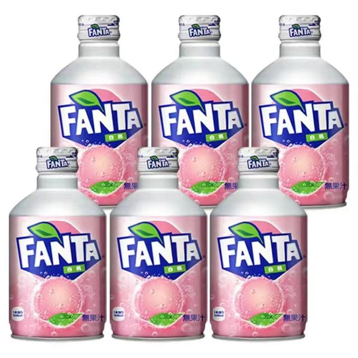Fanta/芬达日本进口芬达白桃味300ml罐子弹头铝罐汽水高颜值饮料