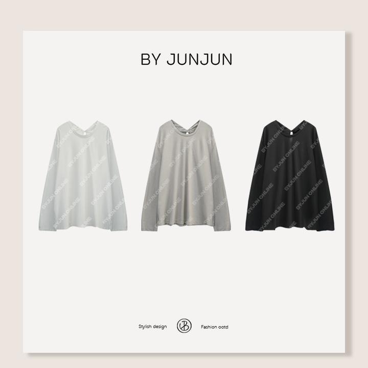 ByJunjun【扭结防晒】珺珺高级定制韩版夏季宽松圆领T恤