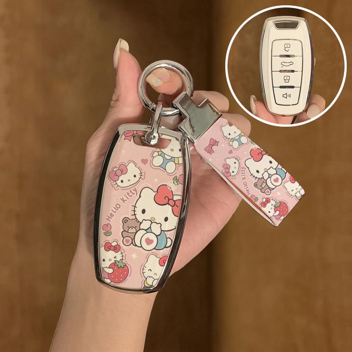 适用长城欧拉好猫GT钥匙套芭蕾猫闪电猫黑猫白猫汽车包壳扣女士