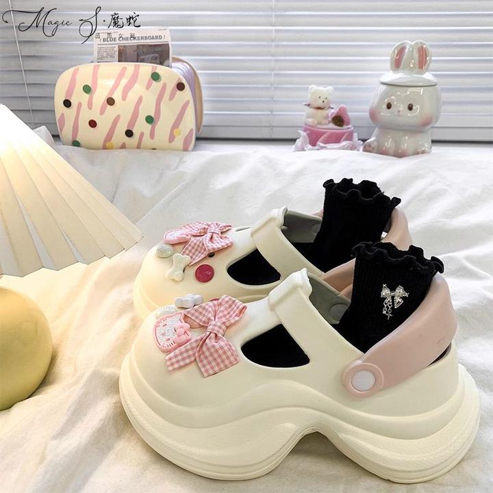 【万达撤柜】踩感夏季鞋女夏外穿2025低帮新款增高厚底凉拖两穿防