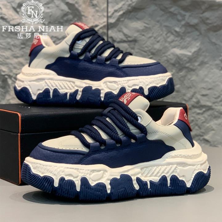 法莎尼亚韩版男士老爹鞋新款透气运动男鞋厚底增高时尚百搭面包鞋
