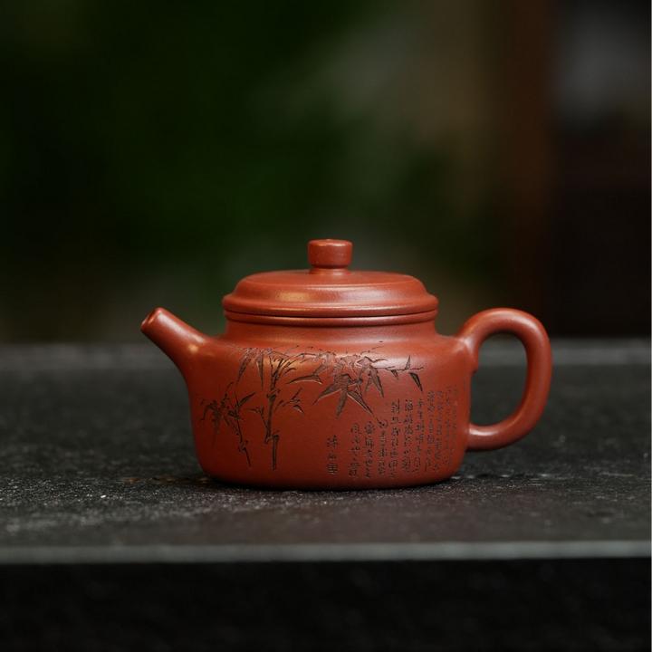 德钟壶丨唐露制 顾婷监制 枣红泥 黄龙山原矿紫砂壶
