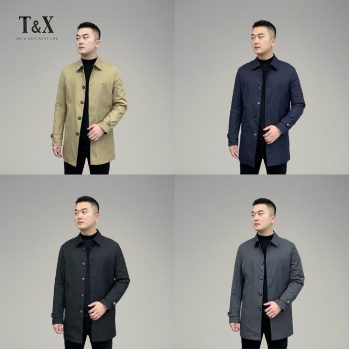 T&X/梯形2025新款男装男士中长款4色修身气质休闲风衣（0027）