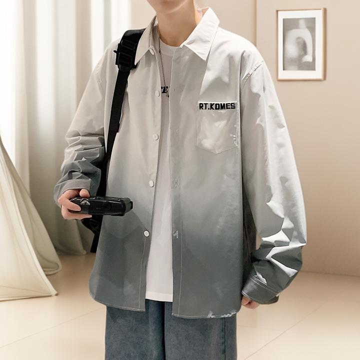 汤米芙兰可春秋衬衫男装港风四季款男士长袖外套学生防晒潮流打底