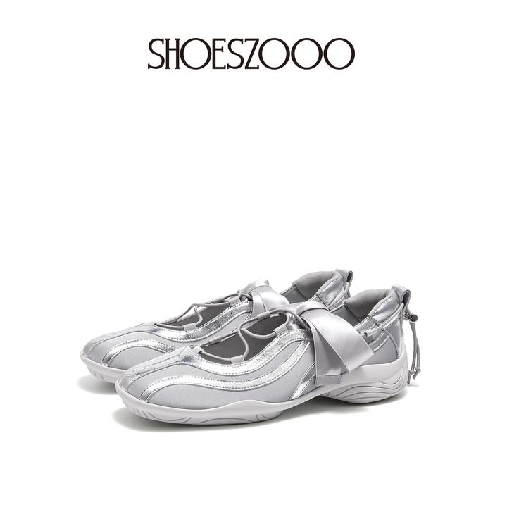 SHOESZOOO皮法式白色单鞋女春季百搭芭蕾鞋浅口玛丽珍鞋子