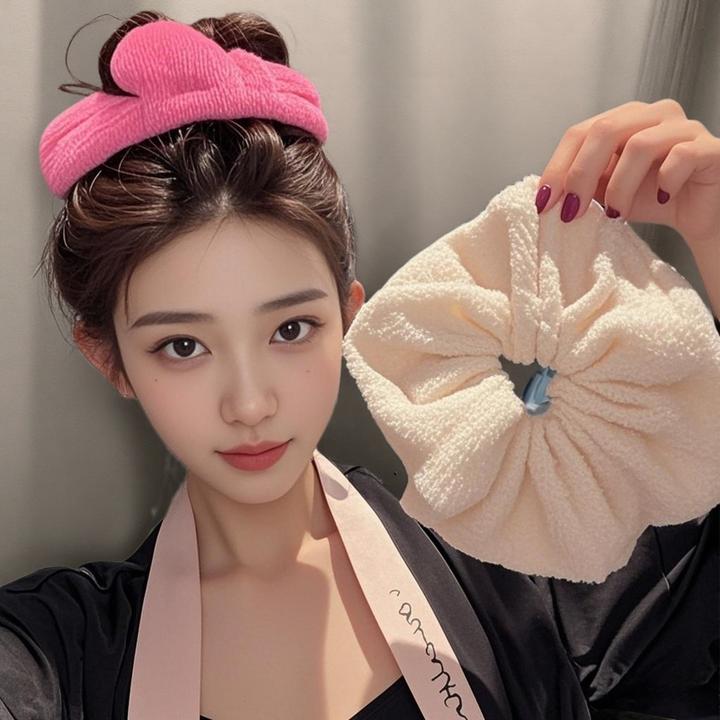 速干超大发圈大肠发圈毛巾干发女气质简约丸子头枕头毛绒头绳头饰