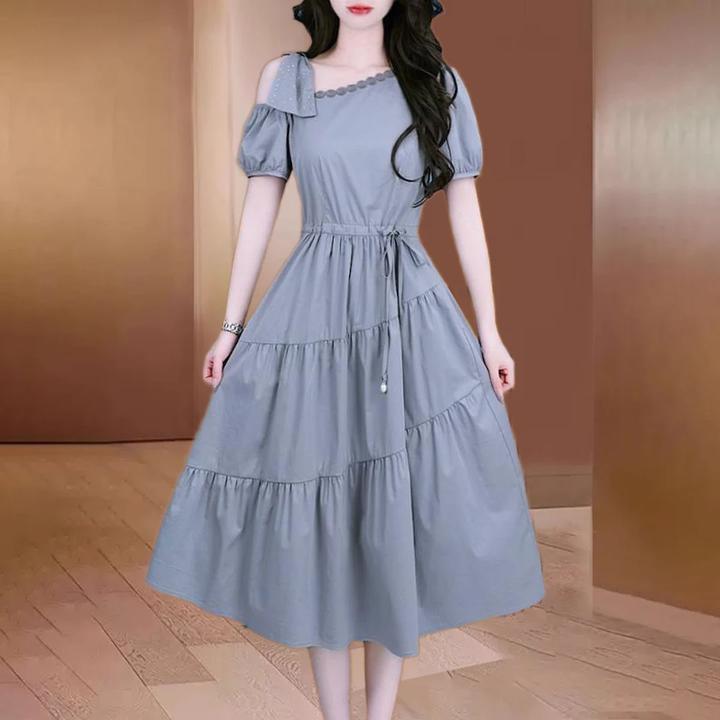拉夏贝尔品牌十三行爆款连衣裙女夏2025新款轻奢小众高级感妈裙子