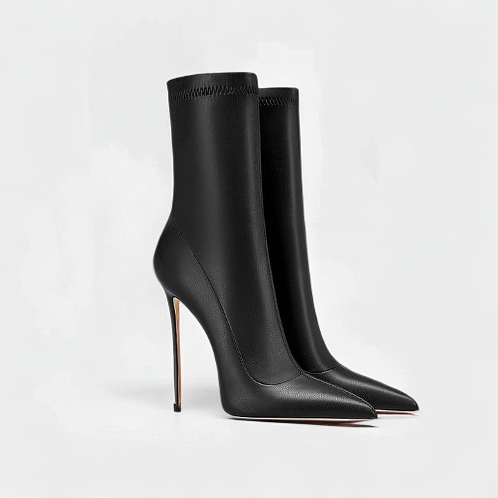 爆款瘦瘦靴女2025冬季新款黑色时装单靴气质百搭尖头细跟高跟鞋