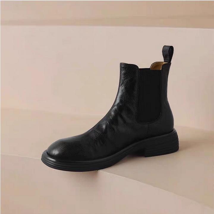 牛皮断码清仓复古切尔西靴女平底2025年新款加绒圆头百搭真皮短靴